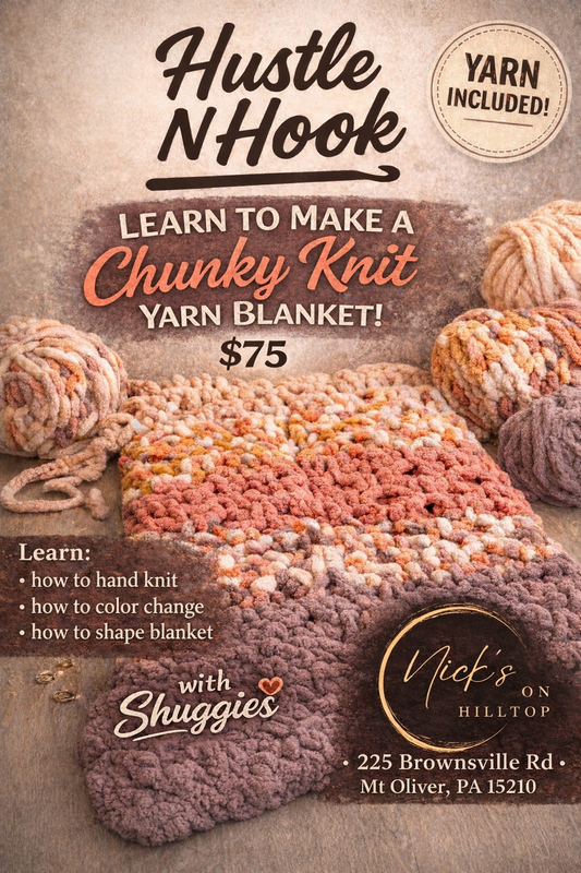Chunky Hand-Knit Yarn Blanket Class (Yarn Included)